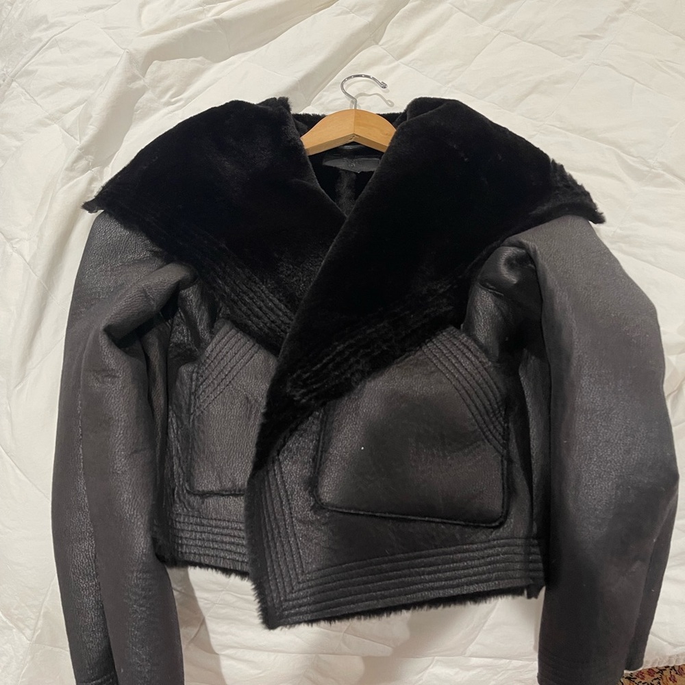 Black faux sheared jacket
